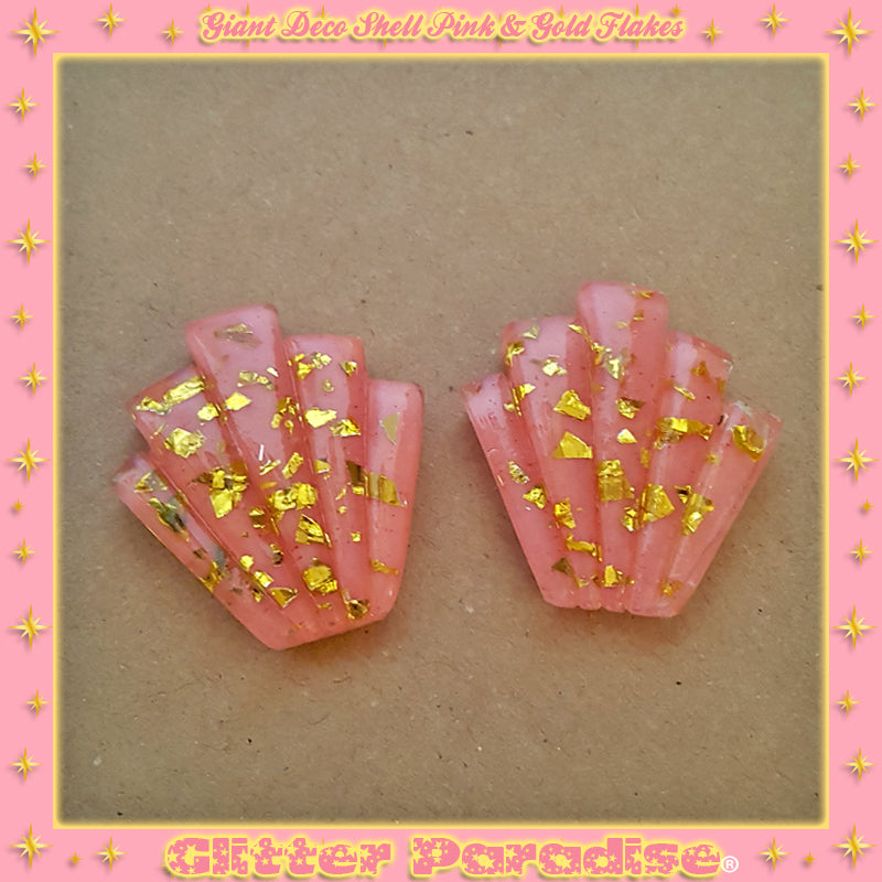 Earrings: Giant Confetti Lucite Deco Shell Flakes
