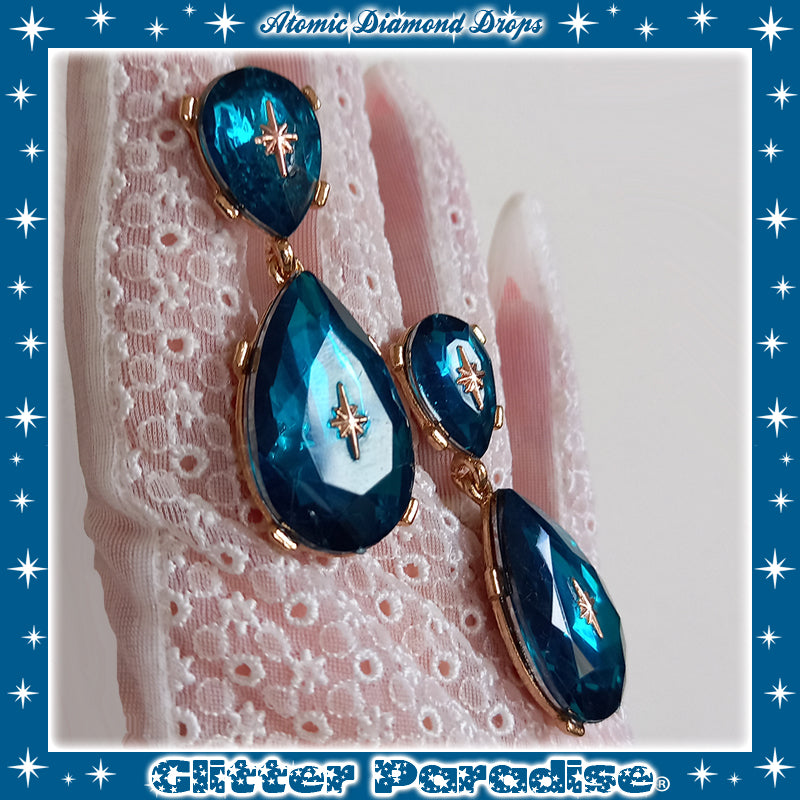 Earrings: Atomic Diamond Drop