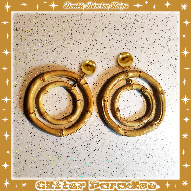 Pendientes: Double Bamboo Hoops