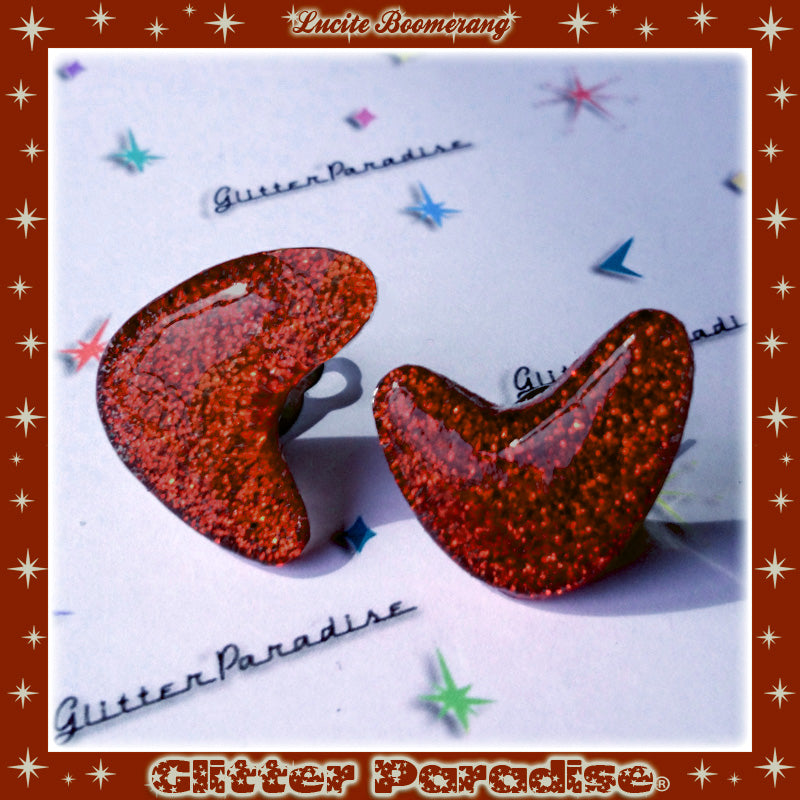 Earrings: Confetti Lucite Boomerang Dust