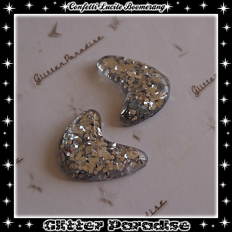 Earrings: Confetti Lucite Boomerang Dust Dots