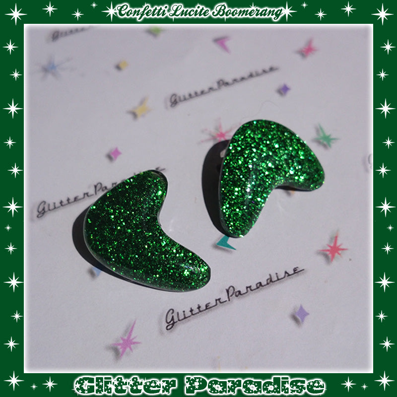 Earrings: Confetti Lucite Boomerang Dust