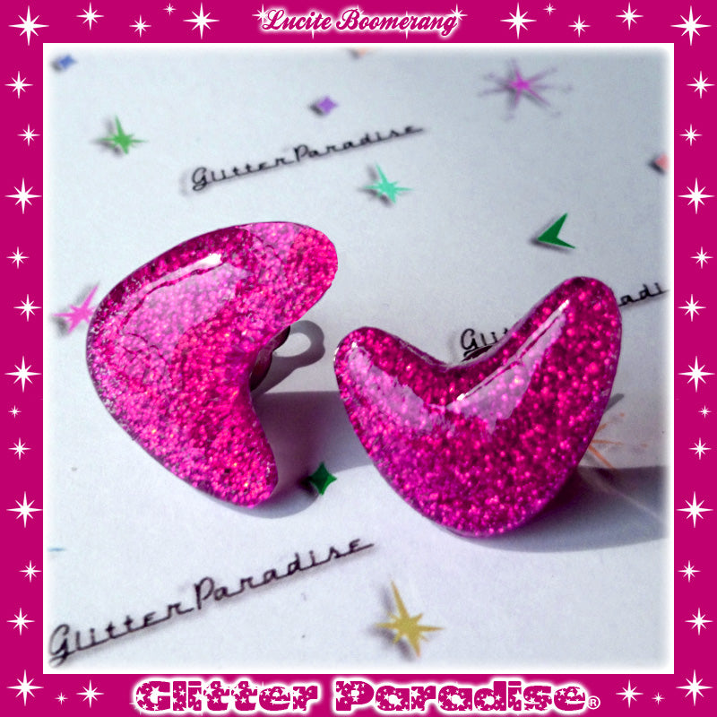 Earrings: Confetti Lucite Boomerang Dust