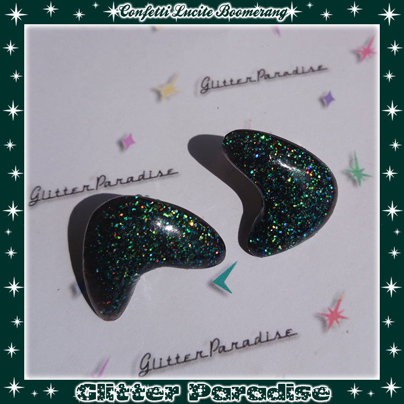 Earrings: Confetti Lucite Boomerang Dust