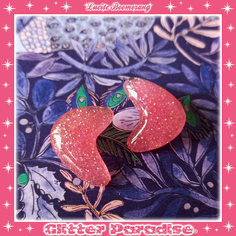 Earrings: Confetti Lucite Boomerang Dust
