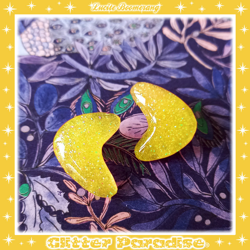 Earrings: Confetti Lucite Boomerang Dust