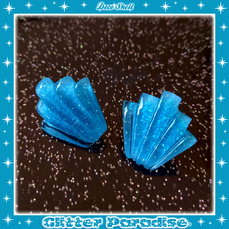 Earrings: Confetti Lucite Deco Shell