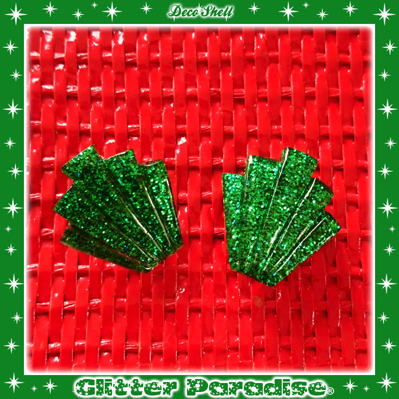 Earrings: Confetti Lucite Deco Shell