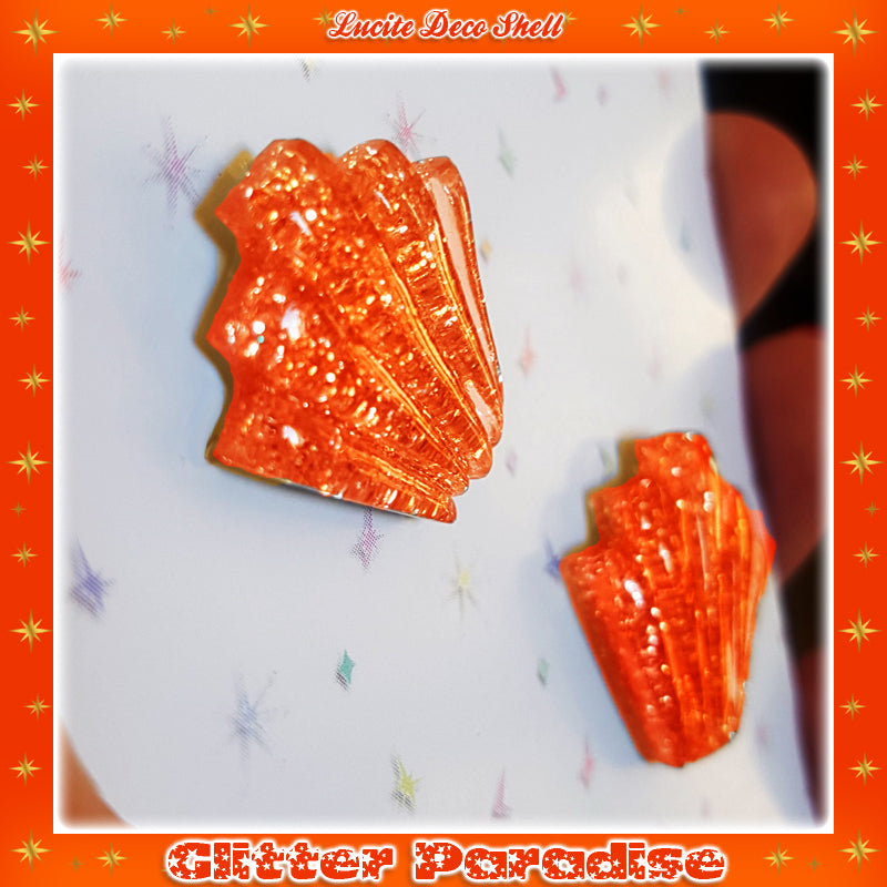 Earrings: Confetti Lucite Deco Shell