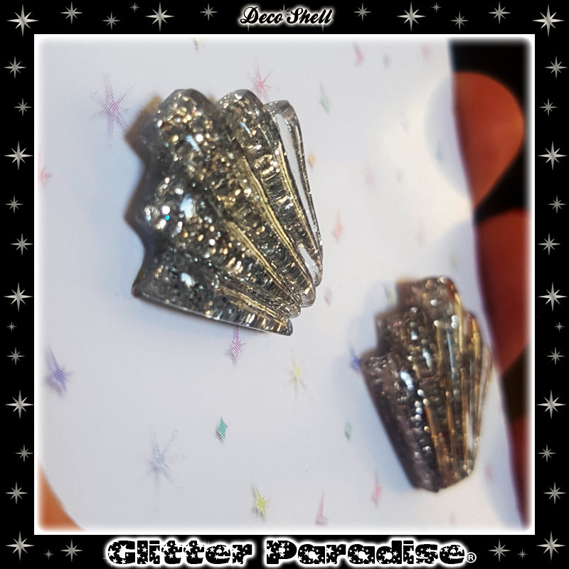 Earrings: Confetti Lucite Deco Shell