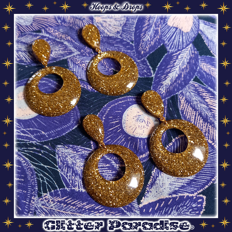 Earrings: Confetti Lucite Hoops and Drops Dust