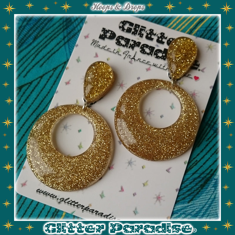 Earrings: Confetti Lucite Hoops and Drops Dust