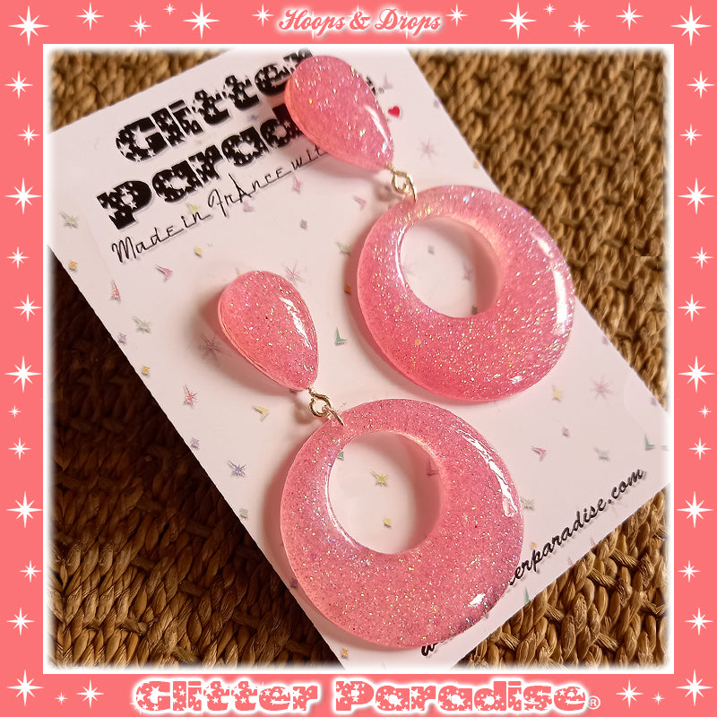 Earrings: Confetti Lucite Hoops and Drops Dust