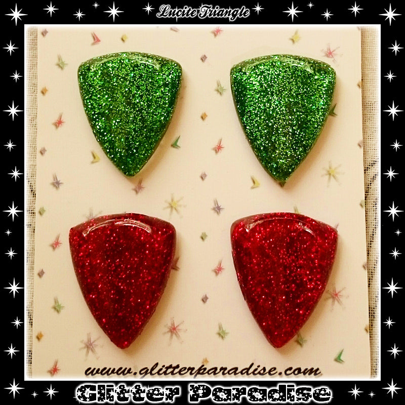 Earrings: Confetti Lucite Triangle Dust