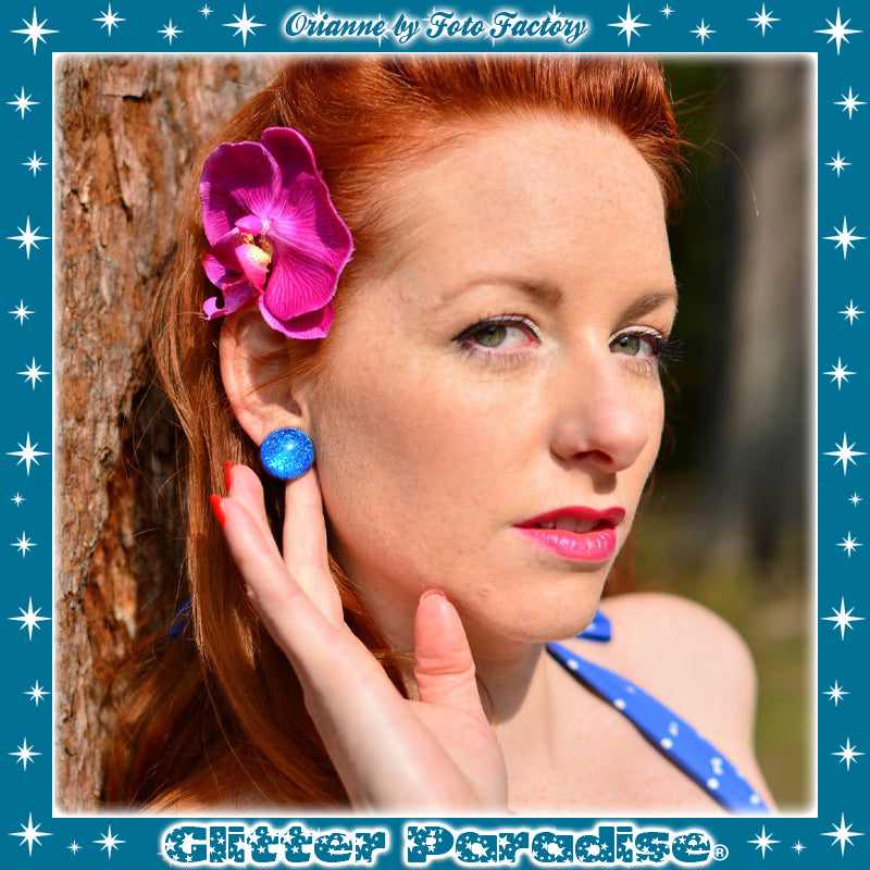 Earrings: Confetti Lucite Dômes Small