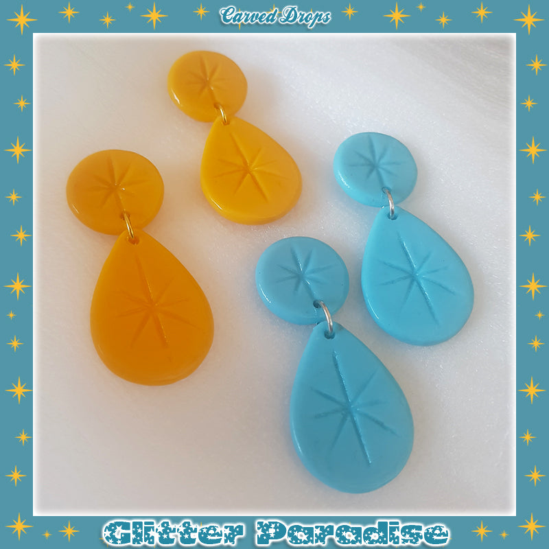 Earrings: Carved Drops
