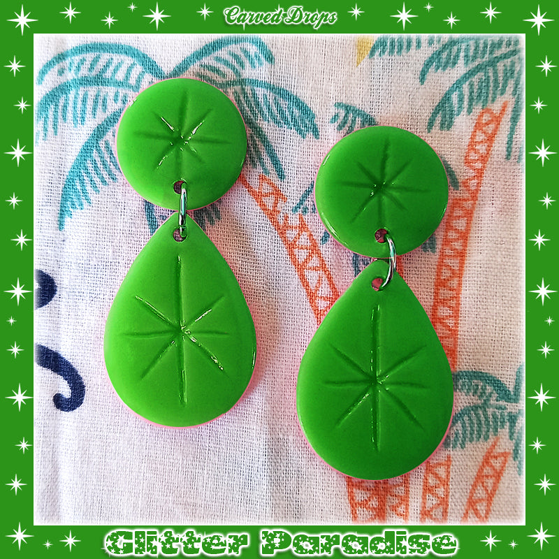 Earrings: Carved Drops