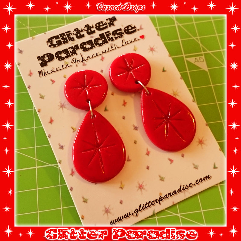 Earrings: Carved Drops