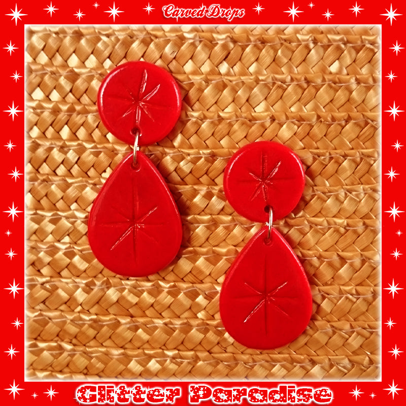 Earrings: Carved Drops