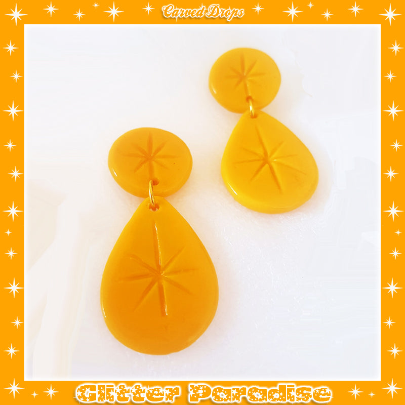 Earrings: Carved Drops