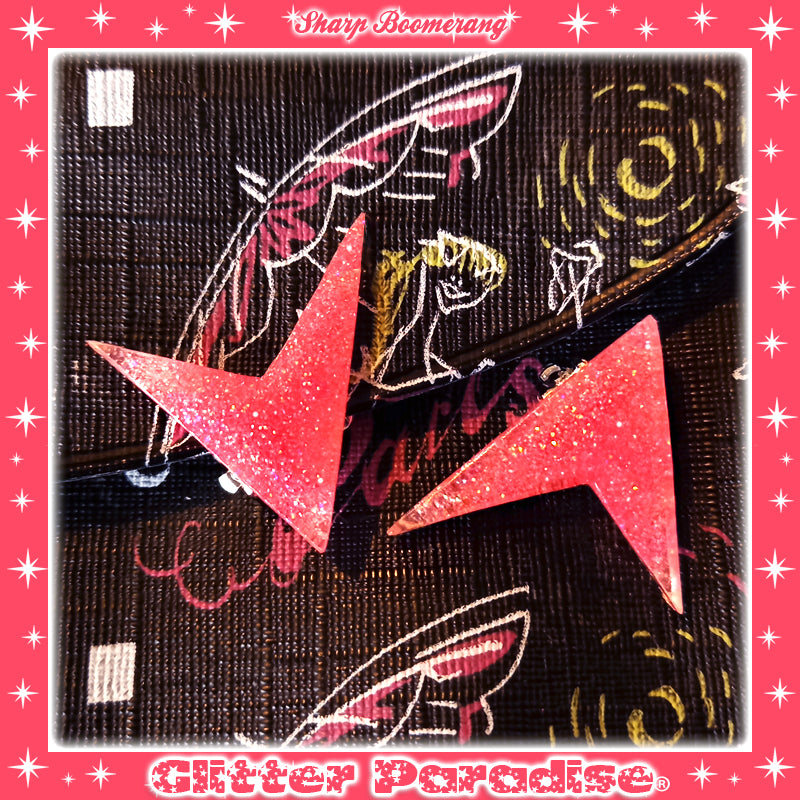 Earrings: Lucite Sharp Boomerang