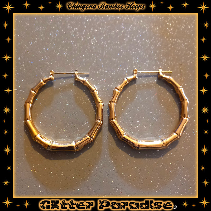 Pendientes: Bamboo Hoops de Chingona