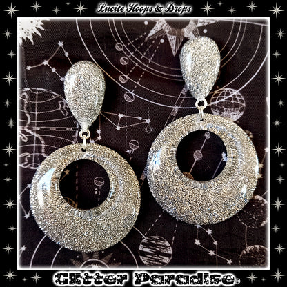 Earrings: Confetti Lucite Hoops and Drops Dust