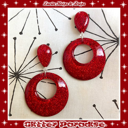 Earrings: Confetti Lucite Hoops and Drops Dust