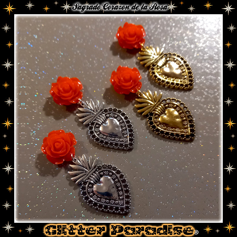 Boucles d'Oreilles: Sagrado Corazón de la Rosa