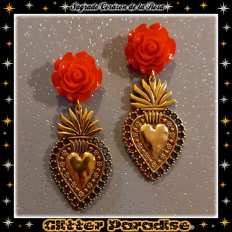 Boucles d'Oreilles: Sagrado Corazón de la Rosa