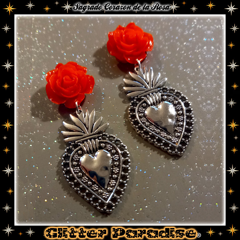Boucles d'Oreilles: Sagrado Corazón de la Rosa