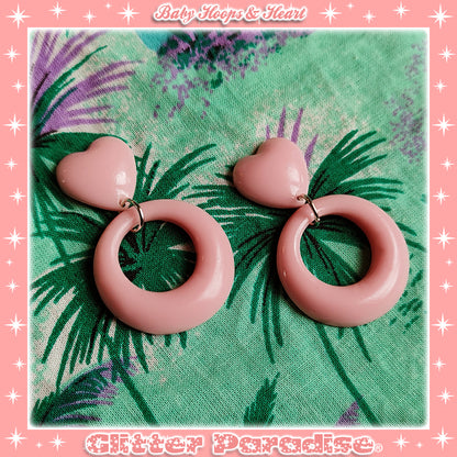 Earrings: Baby Hoops & Heart