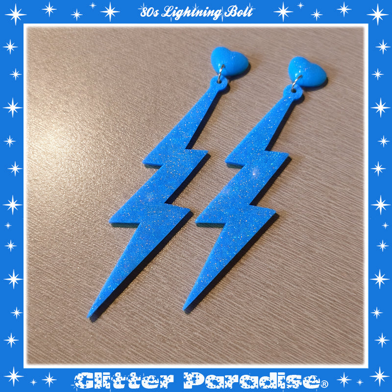 Pendientes: 80s Lightning Bolt and Heart