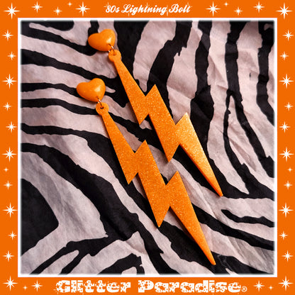 Pendientes: 80s Lightning Bolt and Heart