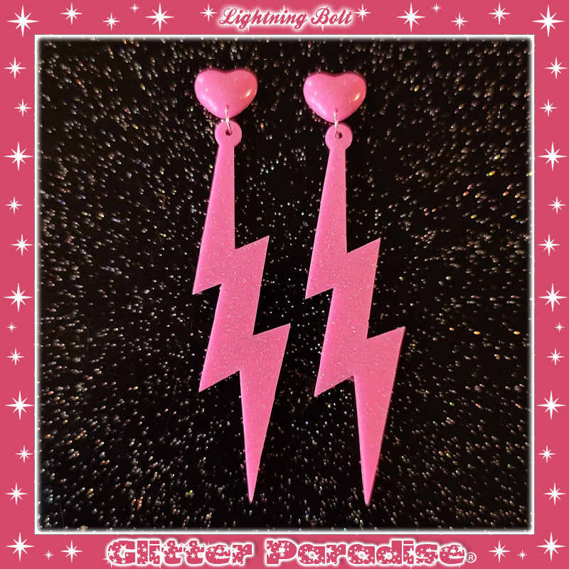 Pendientes: 80s Lightning Bolt and Heart