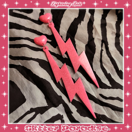 Pendientes: 80s Lightning Bolt and Heart