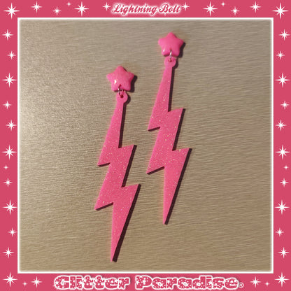 Pendientes: 80s Lightning Bolt and Heart