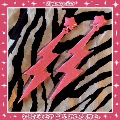 Pendientes: 80s Lightning Bolt and Heart
