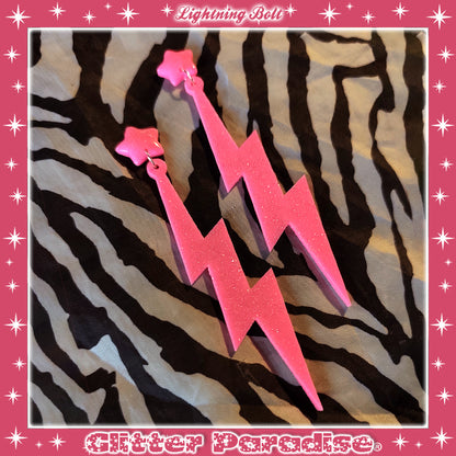 Pendientes: 80s Lightning Bolt and Heart