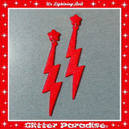 Pendientes: 80s Lightning Bolt and Heart
