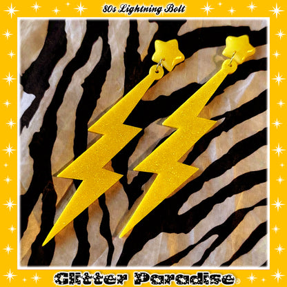 Pendientes: 80s Lightning Bolt and Heart