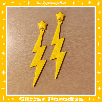 Pendientes: 80s Lightning Bolt and Heart