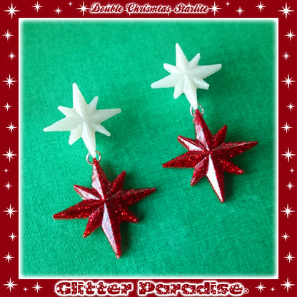 Earrings: Double Starlite Lucite