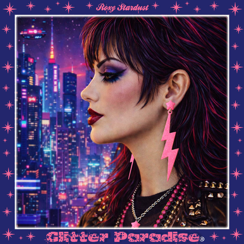 Pendientes: 80s Lightning Bolt and Heart