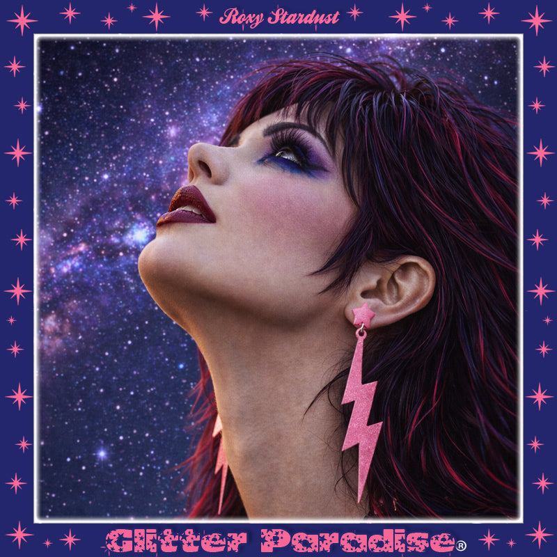 Pendientes: 80s Lightning Bolt and Heart