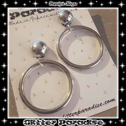 Earrings: Marilyn Hoops Silver