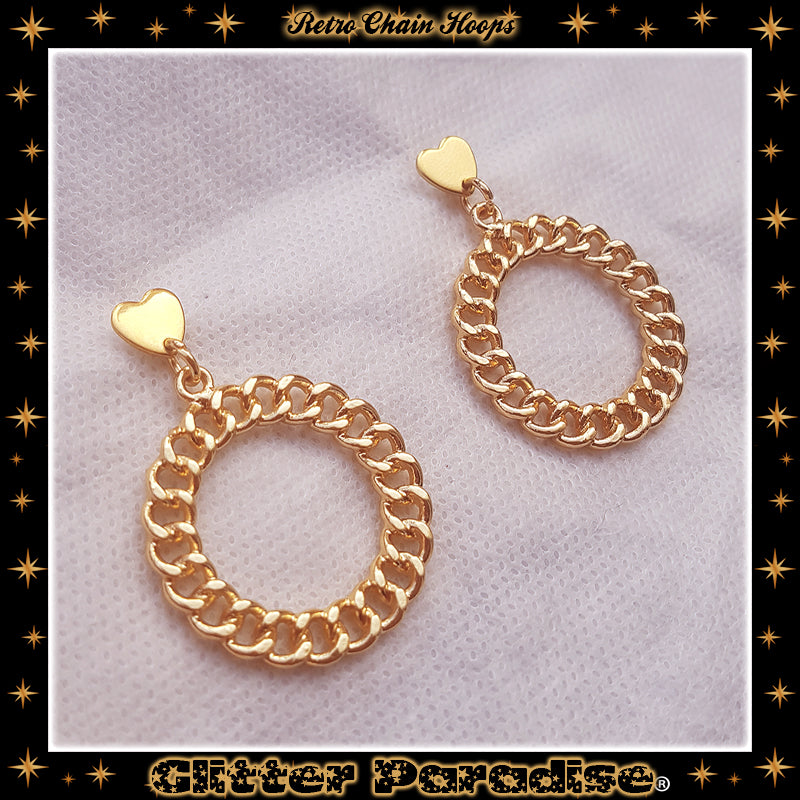 Pendientes: Retro Chain Hoops