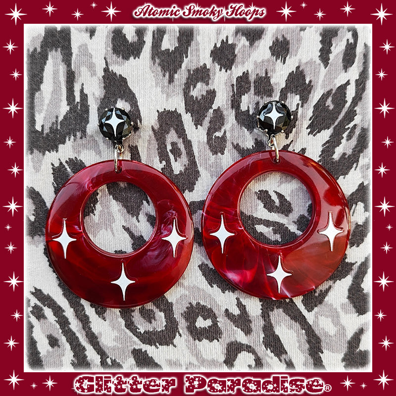 Earrings: Smoky Hoops Black Diamond