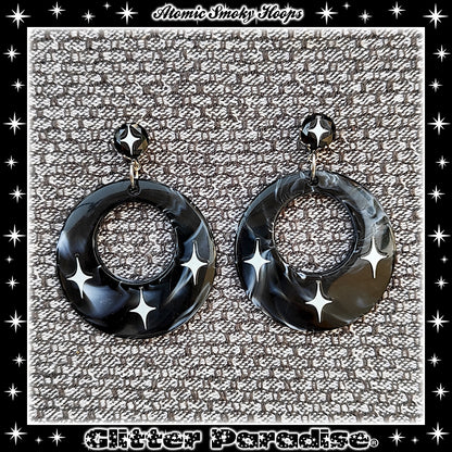 Earrings: Smoky Hoops Black Diamond