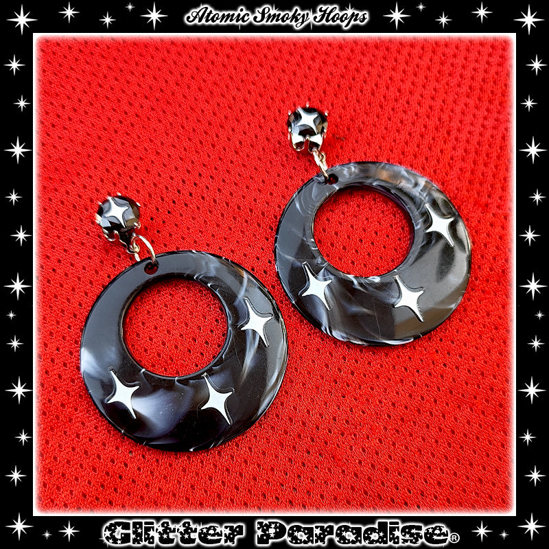 Earrings: Smoky Hoops Black Diamond
